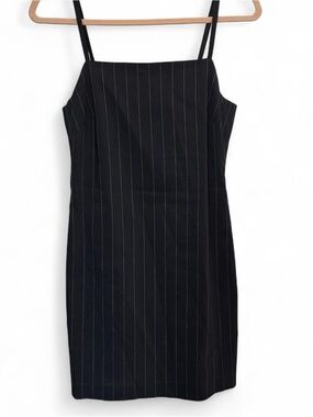 Theory Navy Pinstripe Mini Slip Dress